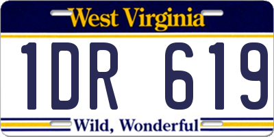 WV license plate 1DR619