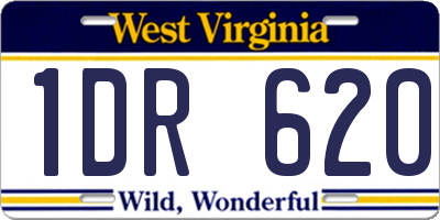 WV license plate 1DR620