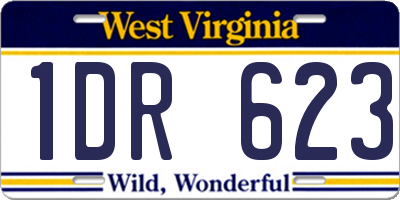 WV license plate 1DR623
