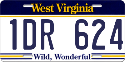 WV license plate 1DR624
