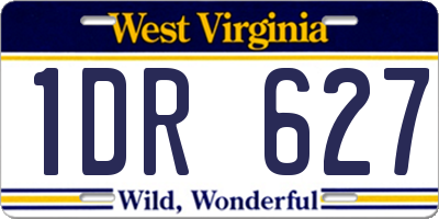 WV license plate 1DR627