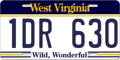WV license plate 1DR630