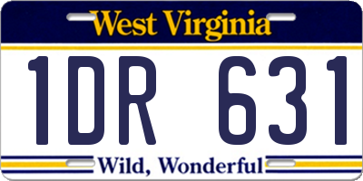 WV license plate 1DR631