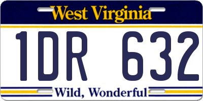WV license plate 1DR632