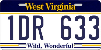 WV license plate 1DR633