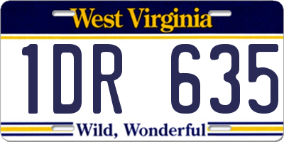 WV license plate 1DR635