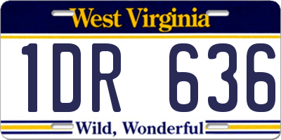 WV license plate 1DR636