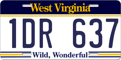 WV license plate 1DR637