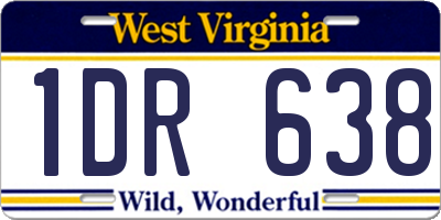 WV license plate 1DR638