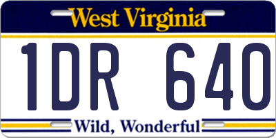 WV license plate 1DR640