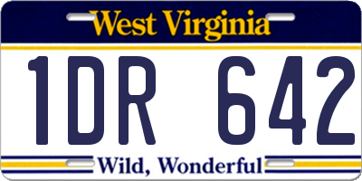 WV license plate 1DR642