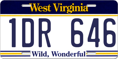 WV license plate 1DR646