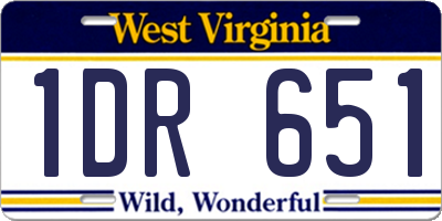 WV license plate 1DR651