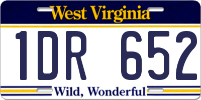 WV license plate 1DR652