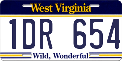 WV license plate 1DR654
