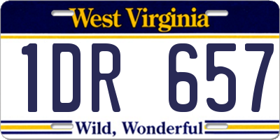 WV license plate 1DR657