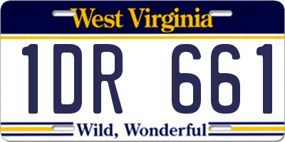 WV license plate 1DR661