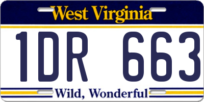 WV license plate 1DR663