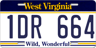 WV license plate 1DR664