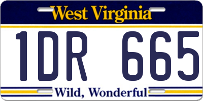 WV license plate 1DR665