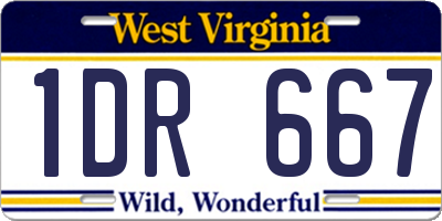 WV license plate 1DR667