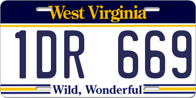 WV license plate 1DR669