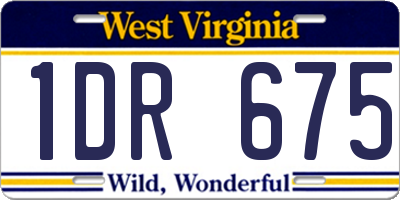 WV license plate 1DR675
