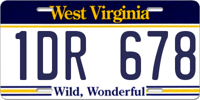 WV license plate 1DR678