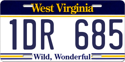 WV license plate 1DR685