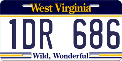 WV license plate 1DR686