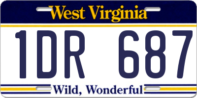 WV license plate 1DR687