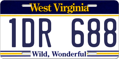 WV license plate 1DR688