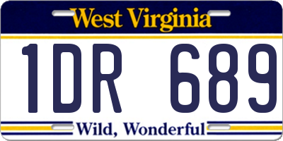 WV license plate 1DR689