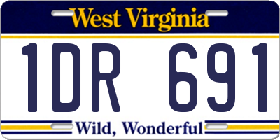 WV license plate 1DR691
