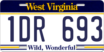 WV license plate 1DR693