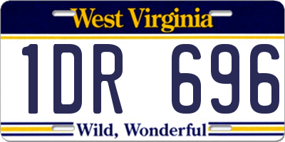 WV license plate 1DR696