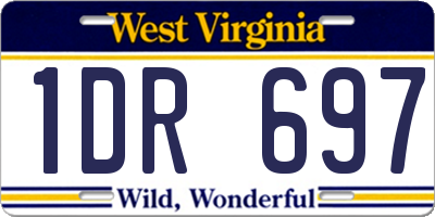 WV license plate 1DR697