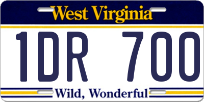 WV license plate 1DR700