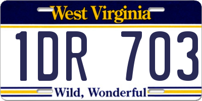 WV license plate 1DR703