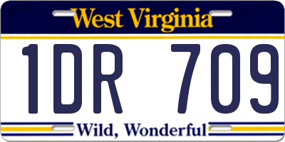 WV license plate 1DR709