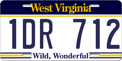 WV license plate 1DR712
