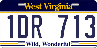 WV license plate 1DR713