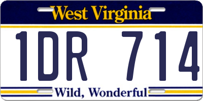 WV license plate 1DR714