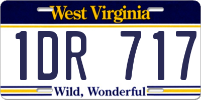 WV license plate 1DR717