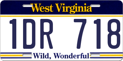 WV license plate 1DR718
