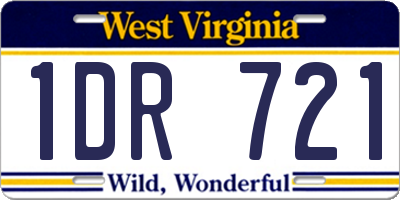 WV license plate 1DR721