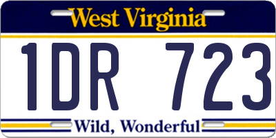 WV license plate 1DR723
