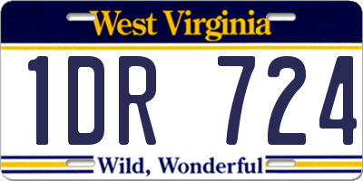 WV license plate 1DR724