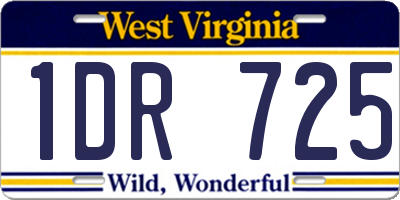 WV license plate 1DR725