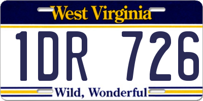 WV license plate 1DR726